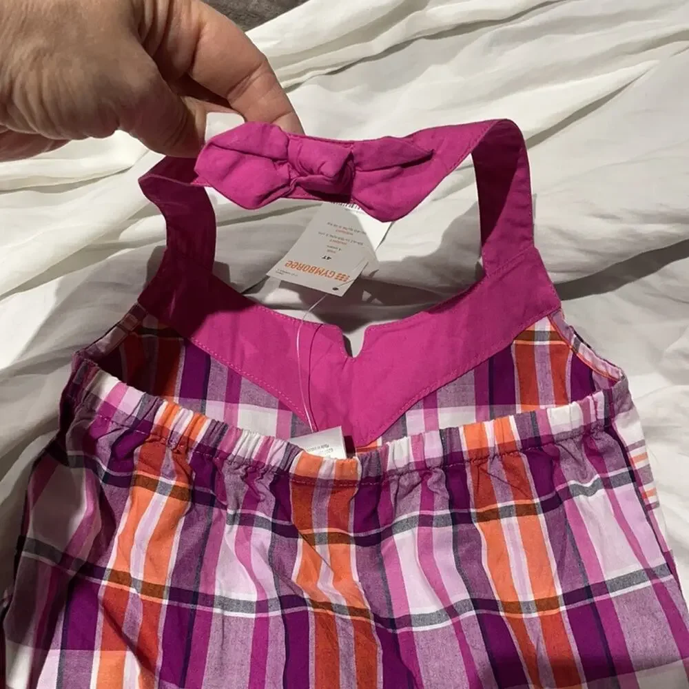Gymboree 4t raspberry plus romper NWT